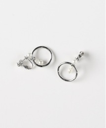 Right-on（ライトオン）の「【Right-on Basic】リングパールイヤリング (パールアクセント/軽量デザイン/シンプルエレガンス/2色展開)（イヤリング）」