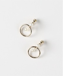 Right-on（ライトオン）の「【Right-on Basic】リングパールイヤリング (パールアクセント/軽量デザイン/シンプルエレガンス/2色展開)（イヤリング）」