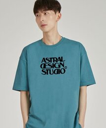 アストラルデザインスタジオ ラウンドネック 15番手コットン半袖Tシャツ_ブルーグリーン