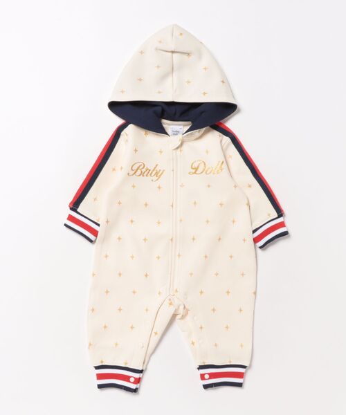 BABYDOLL(ベビードール)の「スパークルラインロンパース 1188B(ロンパース・キッズ・ネイビー/グリーン/オフホワイト・70cm/80cm)」の2枚目の写真