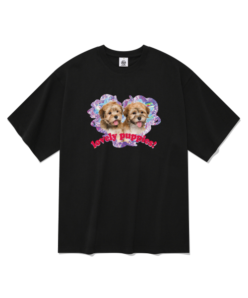 RADINEO(ラディネオ)の「ラブリーパピー 半袖Tシャツ ブラック(Tシャツ/カットソー・メンズ・その他・SMALL/MEDIUM/LARGE/X-LARGE)」の1枚目の写真