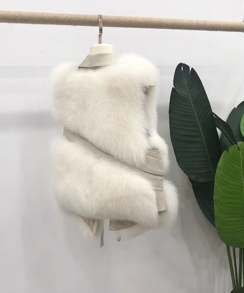 セール】フェイクファー切替ジップアップベスト（ベスト）｜Sibra