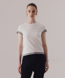 SILN（シルン）の「Double up layered t-shirts (WHITE)（Tシャツ/カットソー）」