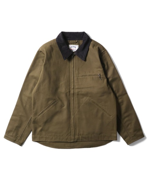 HOUSTON（ヒューストン）の「HOUSTON ダックzipワークジャケット 日本製（その他アウター・メンズ・ブラック/ブラウン/グレー/オリーブ・44/42/40/38）」の4枚目の写真