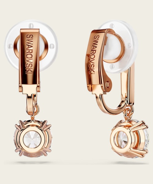 SWAROVSKI(スワロフスキー)の「【公式】【スワロフスキー】Stilla クリップイヤリング, ラウンドカット, パヴェ, ホワイト, ローズゴールドトーン・プレーティング(イヤリング・レディース・ホワイト・ONE SIZE)」の5枚目の写真