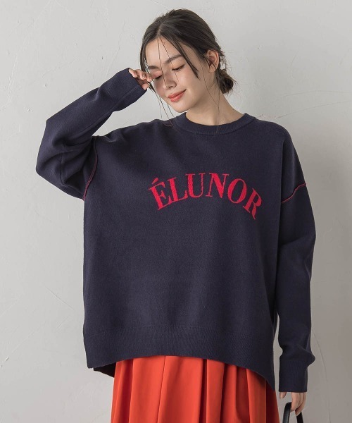 Droite lautreamont(ドロワットロートレアモン)の「ロゴスウェットニット≪手洗い可能≫(ニット/セーター・レディース・ライトグレー/ブラウン/ネイビー・M)」の1枚目の写真