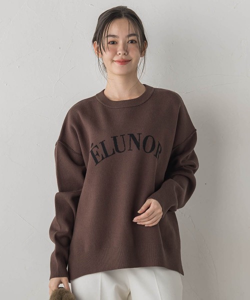 Droite lautreamont(ドロワットロートレアモン)の「ロゴスウェットニット≪手洗い可能≫(ニット/セーター・レディース・ライトグレー/ブラウン/ネイビー・M)」の3枚目の写真