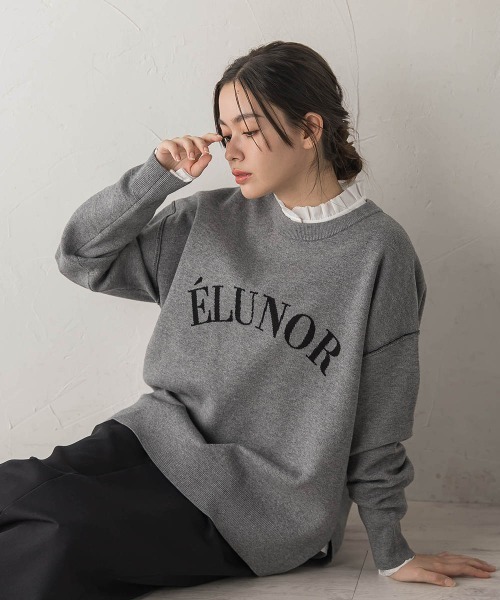 Droite lautreamont(ドロワットロートレアモン)の「ロゴスウェットニット≪手洗い可能≫(ニット/セーター・レディース・ライトグレー/ブラウン/ネイビー・M)」の2枚目の写真