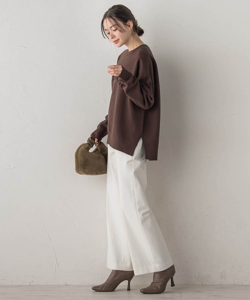 Droite lautreamont(ドロワットロートレアモン)の「ロゴスウェットニット≪手洗い可能≫(ニット/セーター・レディース・ライトグレー/ブラウン/ネイビー・M)」の20枚目の写真