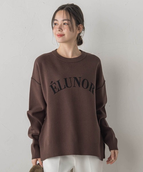 Droite lautreamont(ドロワットロートレアモン)の「ロゴスウェットニット≪手洗い可能≫(ニット/セーター・レディース・ライトグレー/ブラウン/ネイビー・M)」の15枚目の写真