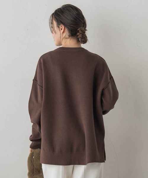 Droite lautreamont(ドロワットロートレアモン)の「ロゴスウェットニット≪手洗い可能≫(ニット/セーター・レディース・ライトグレー/ブラウン/ネイビー・M)」の17枚目の写真