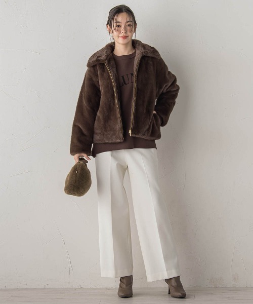 Droite lautreamont(ドロワットロートレアモン)の「ロゴスウェットニット≪手洗い可能≫(ニット/セーター・レディース・ライトグレー/ブラウン/ネイビー・M)」の22枚目の写真