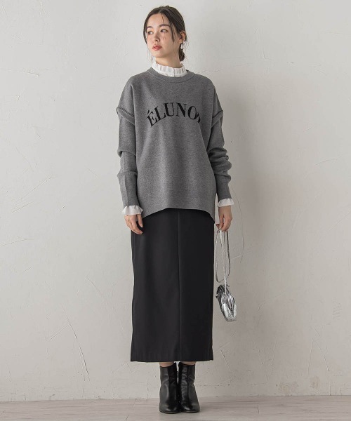 Droite lautreamont(ドロワットロートレアモン)の「ロゴスウェットニット≪手洗い可能≫(ニット/セーター・レディース・ライトグレー/ブラウン/ネイビー・M)」の10枚目の写真