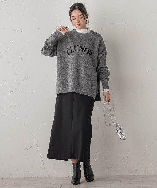 Droite lautreamont(ドロワットロートレアモン)の「ロゴスウェットニット≪手洗い可能≫(ニット/セーター・レディース・ライトグレー/ブラウン/ネイビー・M)」の11枚目の写真