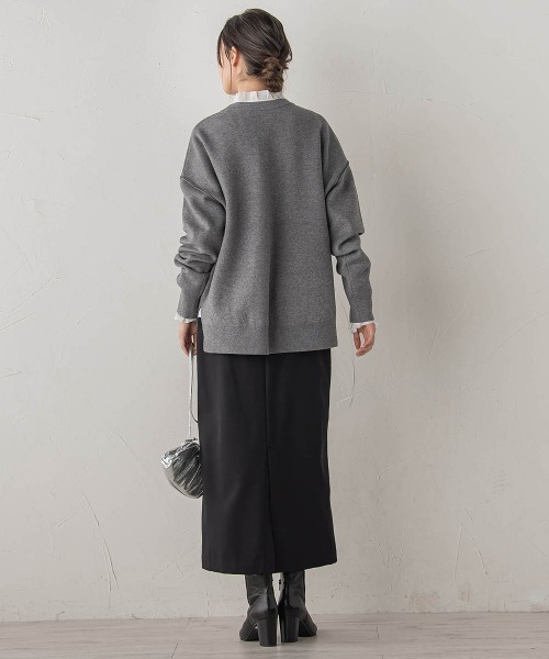 Droite lautreamont(ドロワットロートレアモン)の「ロゴスウェットニット≪手洗い可能≫(ニット/セーター・レディース・ライトグレー/ブラウン/ネイビー・M)」の13枚目の写真