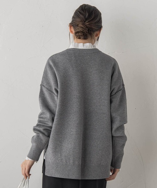 Droite lautreamont(ドロワットロートレアモン)の「ロゴスウェットニット≪手洗い可能≫(ニット/セーター・レディース・ライトグレー/ブラウン/ネイビー・M)」の5枚目の写真