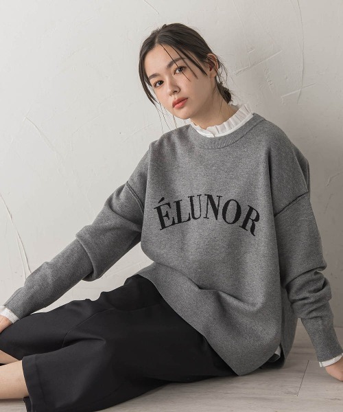 Droite lautreamont(ドロワットロートレアモン)の「ロゴスウェットニット≪手洗い可能≫(ニット/セーター・レディース・ライトグレー/ブラウン/ネイビー・M)」の6枚目の写真