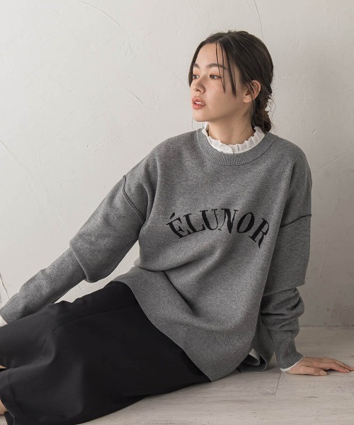 Droite lautreamont(ドロワットロートレアモン)の「ロゴスウェットニット≪手洗い可能≫(ニット/セーター・レディース・ライトグレー/ブラウン/ネイビー・M)」の7枚目の写真