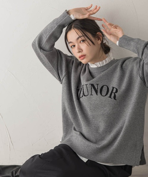 Droite lautreamont(ドロワットロートレアモン)の「ロゴスウェットニット≪手洗い可能≫(ニット/セーター・レディース・ライトグレー/ブラウン/ネイビー・M)」の9枚目の写真