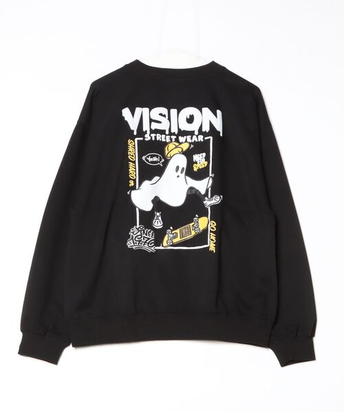 VISION STREET WEAR（ヴィジョンストリートウェア）の「【VISION STREET WEAR/ヴィジョンストリートウェア】Ghost drip logo crewneck sweat/ゴースト バックプリント クルーネック スウェット トレーナー（スウェット・メンズ・ライトグレー/ブラック/グレー系1/ホワイト・LL/L/M）」の6枚目の写真