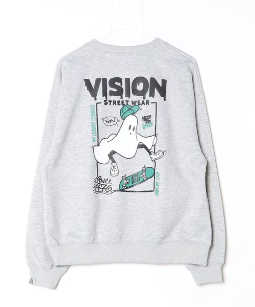 VISION STREET WEAR（ヴィジョンストリートウェア）の「【VISION STREET WEAR/ヴィジョンストリートウェア】Ghost drip logo crewneck sweat/ゴースト バックプリント クルーネック スウェット トレーナー（スウェット・メンズ・ライトグレー/ブラック/グレー系1/ホワイト・LL/L/M）」の5枚目の写真