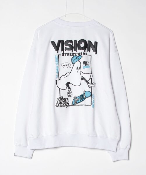 VISION STREET WEAR（ヴィジョンストリートウェア）の「【VISION STREET WEAR/ヴィジョンストリートウェア】Ghost drip logo crewneck sweat/ゴースト バックプリント クルーネック スウェット トレーナー（スウェット・メンズ・ライトグレー/ブラック/グレー系1/ホワイト・LL/L/M）」の7枚目の写真