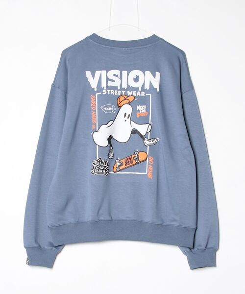 VISION STREET WEAR（ヴィジョンストリートウェア）の「【VISION STREET WEAR/ヴィジョンストリートウェア】Ghost drip logo crewneck sweat/ゴースト バックプリント クルーネック スウェット トレーナー（スウェット・メンズ・ライトグレー/ブラック/グレー系1/ホワイト・LL/L/M）」の8枚目の写真