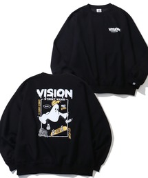VISION STREET WEAR（ヴィジョンストリートウェア）の「【VISION STREET WEAR/ヴィジョンストリートウェア】Ghost drip logo crewneck sweat/ゴースト バックプリント クルーネック スウェット トレーナー（スウェット）」