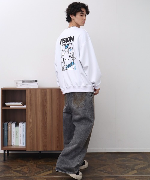 VISION STREET WEAR（ヴィジョンストリートウェア）の「【VISION STREET WEAR/ヴィジョンストリートウェア】Ghost drip logo crewneck sweat/ゴースト バックプリント クルーネック スウェット トレーナー（スウェット・メンズ・ライトグレー/ブラック/グレー系1/ホワイト・LL/L/M）」の12枚目の写真