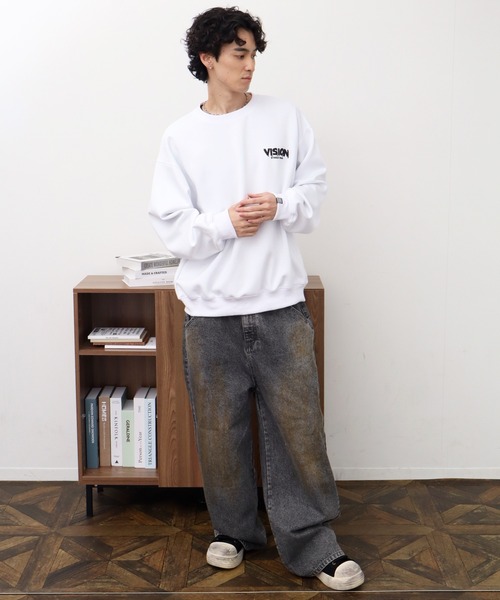 VISION STREET WEAR（ヴィジョンストリートウェア）の「【VISION STREET WEAR/ヴィジョンストリートウェア】Ghost drip logo crewneck sweat/ゴースト バックプリント クルーネック スウェット トレーナー（スウェット・メンズ・ライトグレー/ブラック/グレー系1/ホワイト・LL/L/M）」の13枚目の写真