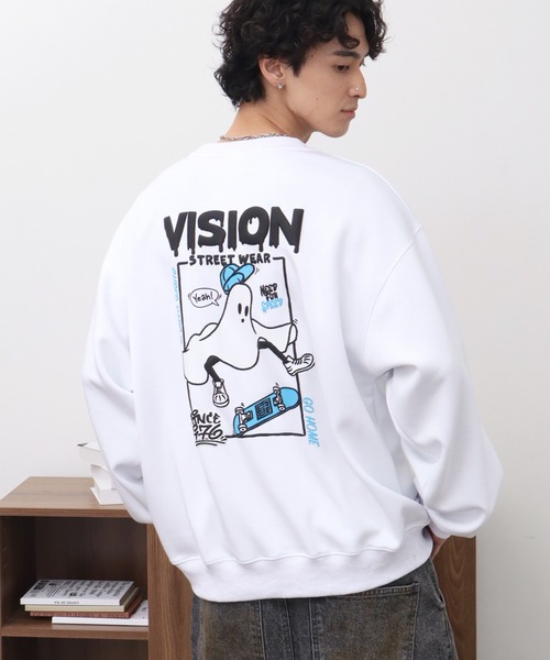 VISION STREET WEAR（ヴィジョンストリートウェア）の「【VISION STREET WEAR/ヴィジョンストリートウェア】Ghost drip logo crewneck sweat/ゴースト バックプリント クルーネック スウェット トレーナー（スウェット・メンズ・ライトグレー/ブラック/グレー系1/ホワイト・LL/L/M）」の15枚目の写真