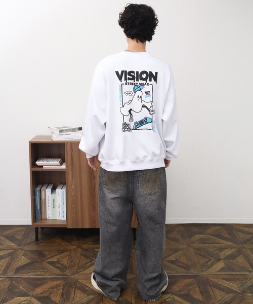 VISION STREET WEAR（ヴィジョンストリートウェア）の「【VISION STREET WEAR/ヴィジョンストリートウェア】Ghost drip logo crewneck sweat/ゴースト バックプリント クルーネック スウェット トレーナー（スウェット・メンズ・ライトグレー/ブラック/グレー系1/ホワイト・LL/L/M）」の16枚目の写真