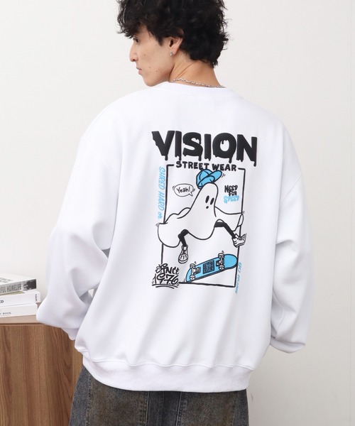 VISION STREET WEAR（ヴィジョンストリートウェア）の「【VISION STREET WEAR/ヴィジョンストリートウェア】Ghost drip logo crewneck sweat/ゴースト バックプリント クルーネック スウェット トレーナー（スウェット・メンズ・ライトグレー/ブラック/グレー系1/ホワイト・LL/L/M）」の19枚目の写真