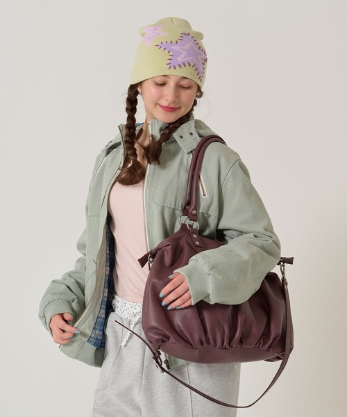 TINA：JOJUN（ティーナジョジュン）の「エディターズ バッグ TINA：JOJUN（ショルダーバッグ・レディース・パープル系その他/ブラック・F）」の3枚目の写真