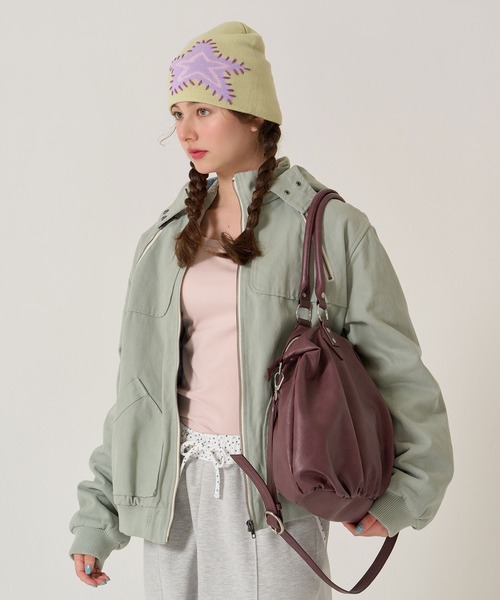 TINA：JOJUN（ティーナジョジュン）の「エディターズ バッグ TINA：JOJUN（ショルダーバッグ・レディース・パープル系その他/ブラック・F）」の4枚目の写真