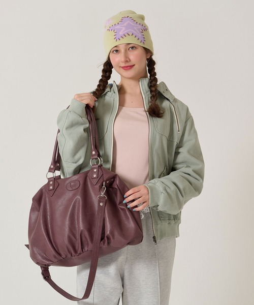 TINA：JOJUN（ティーナジョジュン）の「エディターズ バッグ TINA：JOJUN（ショルダーバッグ・レディース・パープル系その他/ブラック・F）」の5枚目の写真