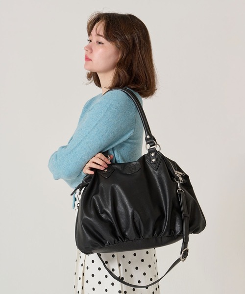 TINA：JOJUN（ティーナジョジュン）の「エディターズ バッグ TINA：JOJUN（ショルダーバッグ・レディース・パープル系その他/ブラック・F）」の10枚目の写真