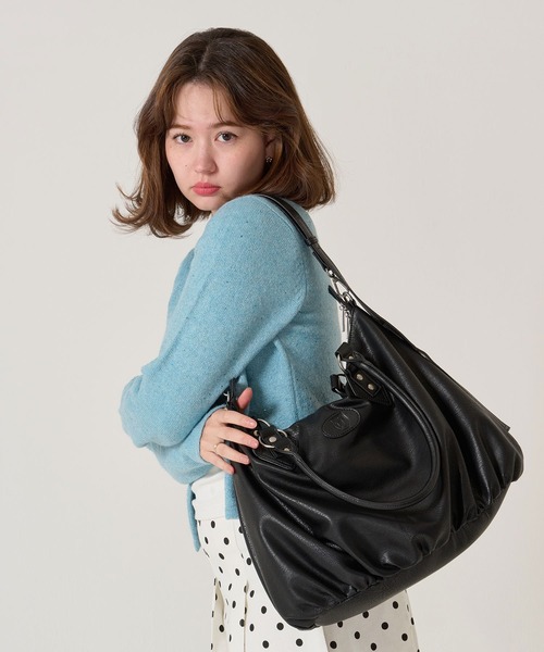 TINA：JOJUN（ティーナジョジュン）の「エディターズ バッグ TINA：JOJUN（ショルダーバッグ・レディース・パープル系その他/ブラック・F）」の12枚目の写真