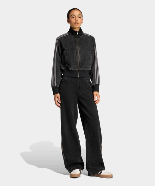 adidas（アディダス）の「ファイヤーバード トラックトップ デニム / ジャージ / トラックジャケット / アディダスオリジナルス adidas Originals（デニムジャケット・レディース・ブラック・X-LARGE/LARGE/XX-LARGE/X-SMALL/SMALL/MEDIUM）」の5枚目の写真