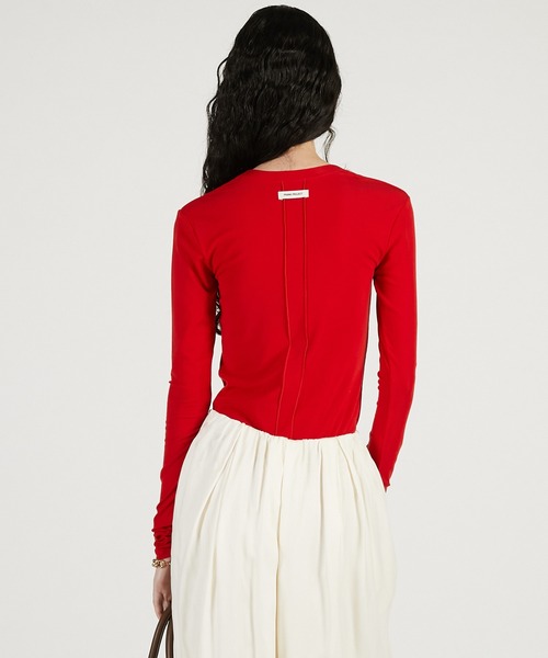 PRANK PROJECT（プランクプロジェクト）の「【2026Spring Pre-Order】ディープVネックトップ / Deep V-Neck Top（Tシャツ/カットソー・レディース・ブラック/ブラウン/レッド・FREE）」の18枚目の写真