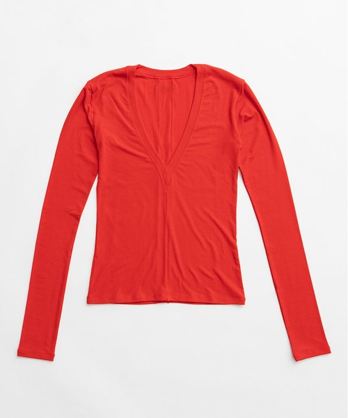 PRANK PROJECT（プランクプロジェクト）の「【2026Spring Pre-Order】ディープVネックトップ / Deep V-Neck Top（Tシャツ/カットソー・レディース・ブラック/ブラウン/レッド・FREE）」の21枚目の写真