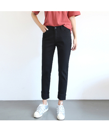 BBAEBBAE（ペッペ）の「Black straight pants with inner banding（その他パンツ）」