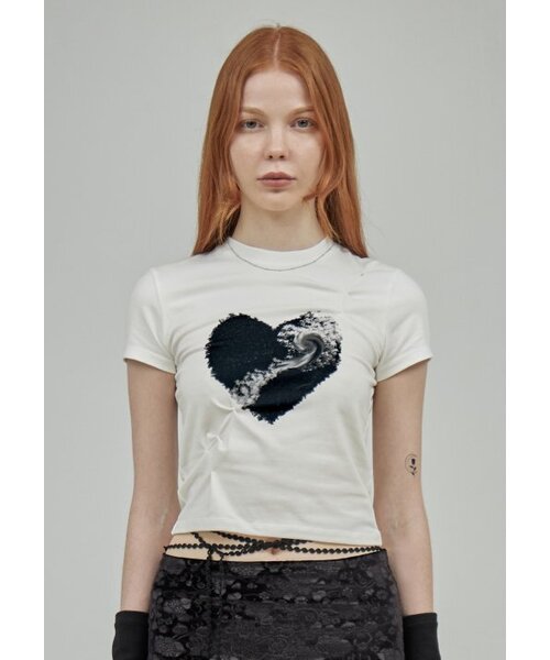 REHEAT(リヒート)の「ハートクラウドTシャツ_ホワイト(Tシャツ/カットソー・レディース・その他・1/2)」の2枚目の写真
