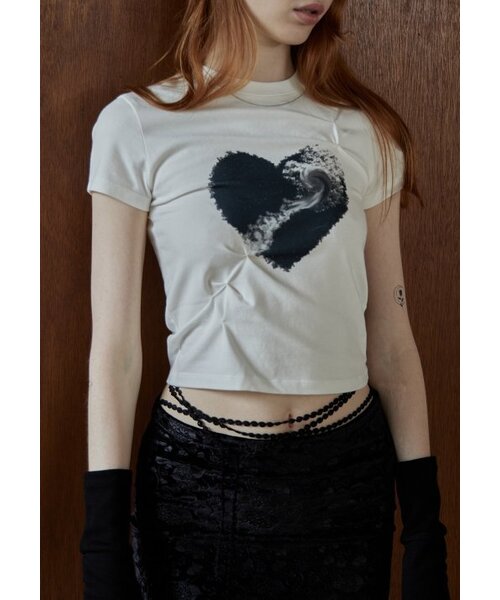 REHEAT(リヒート)の「ハートクラウドTシャツ_ホワイト(Tシャツ/カットソー・レディース・その他・1/2)」の3枚目の写真
