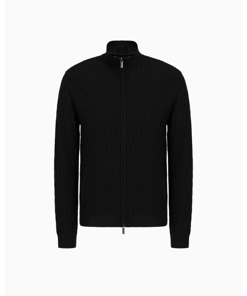 EMPORIO ARMANI（エンポリオアルマーニ）の「【エンポリオ アルマーニ】ASV フルジップカーディガン リヨセル混紡 テクスチャードニット（カーディガン/ボレロ・メンズ・ブラック・MEDIUM/SMALL/X-LARGE/X-SMALL）」の5枚目の写真