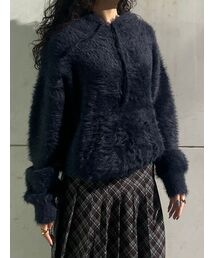 ファーファーニットフーディー