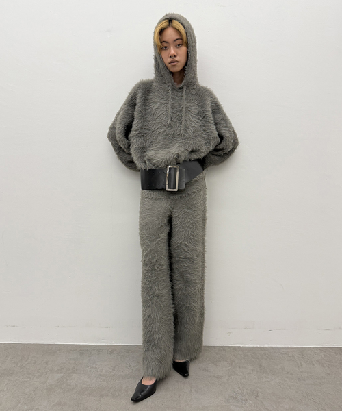 Oriens JOURNAL STANDARD（オリエンス ジャーナルスタンダード）の「ファーファーニットフーディー（ニット/セーター・レディース・グレー/ネイビー・FREE）」の9枚目の写真