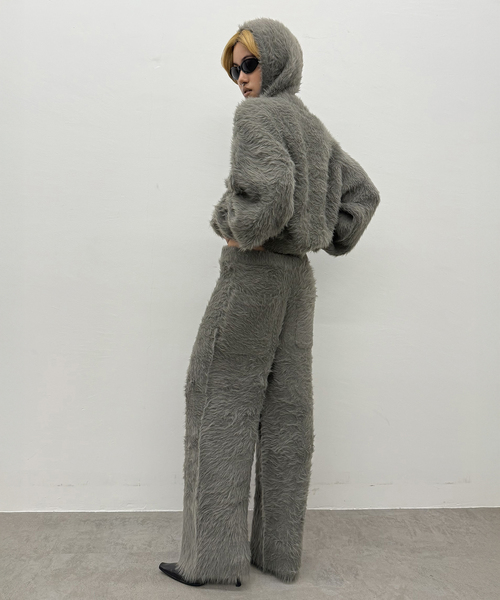 Oriens JOURNAL STANDARD（オリエンス ジャーナルスタンダード）の「ファーファーニットフーディー（ニット/セーター・レディース・グレー/ネイビー・FREE）」の10枚目の写真