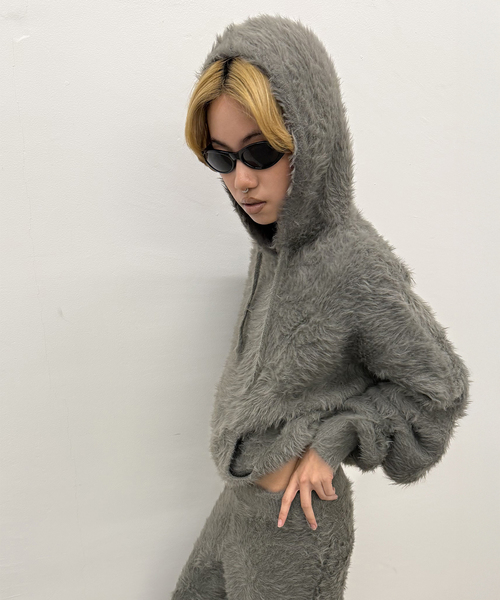 Oriens JOURNAL STANDARD（オリエンス ジャーナルスタンダード）の「ファーファーニットフーディー（ニット/セーター・レディース・グレー/ネイビー・FREE）」の11枚目の写真