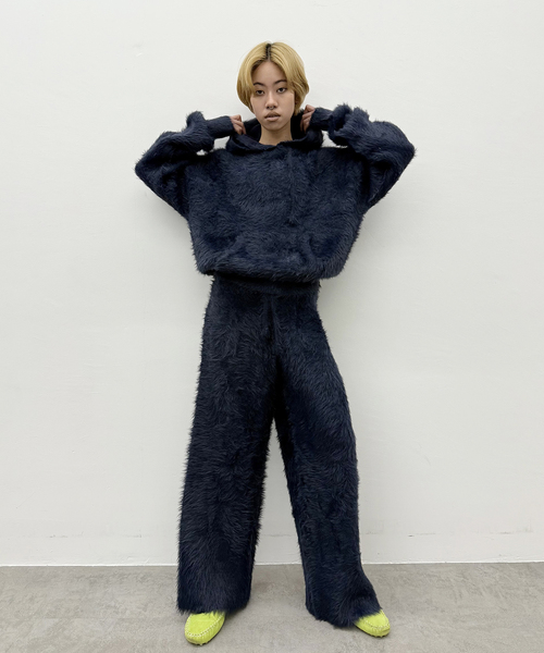 Oriens JOURNAL STANDARD（オリエンス ジャーナルスタンダード）の「ファーファーニットフーディー（ニット/セーター・レディース・グレー/ネイビー・FREE）」の19枚目の写真